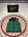 The North Face Forest Green and Black Color-Block Puffer Vest