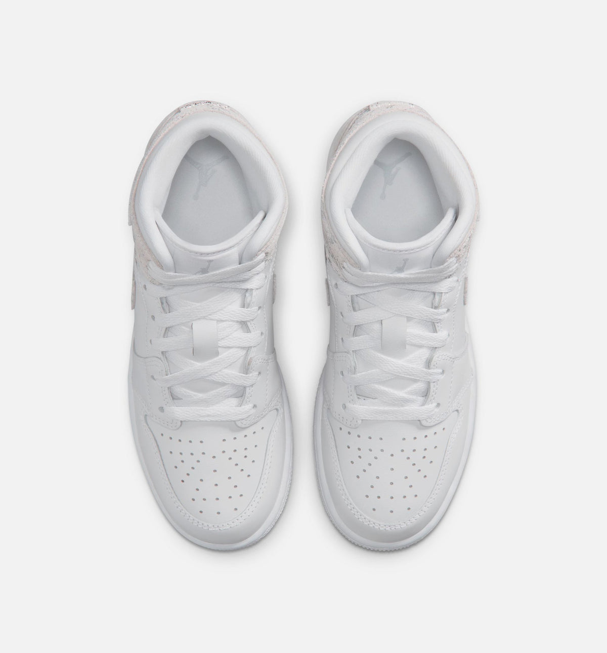 Air Jordan 1 Mid SE Grade School Lifestyle Shoes - White / Field Silver