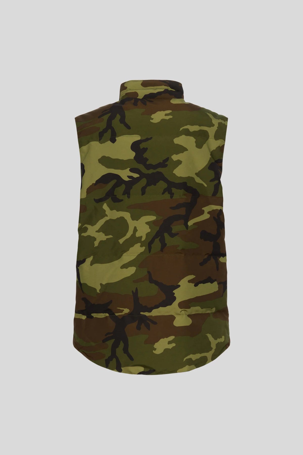 Canada Goose Olive Green and Brown Camo Stand-Collar Vest