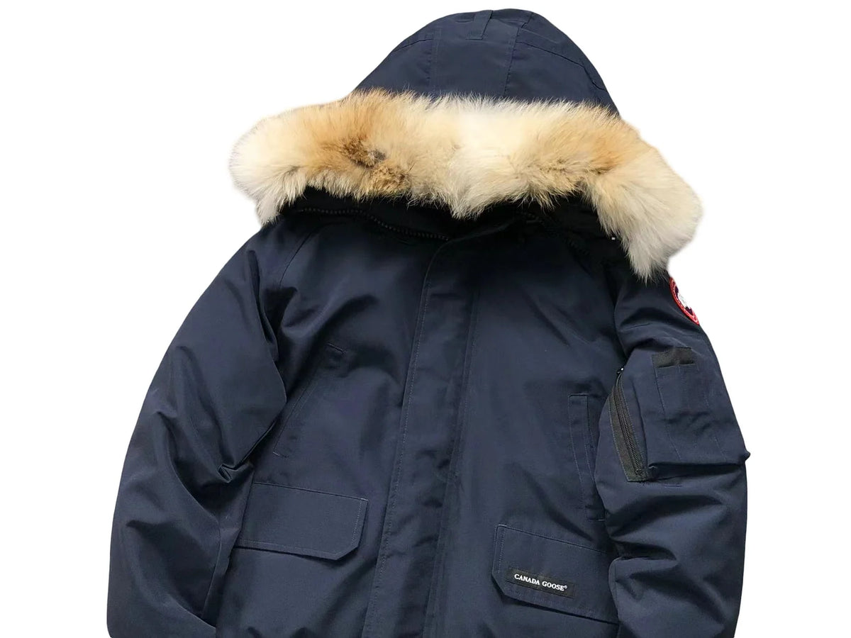 Canada Goose Navy Blue Hooded Bomber Jacket