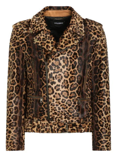 Dolce & Gabbana leopard-print zipped jacket