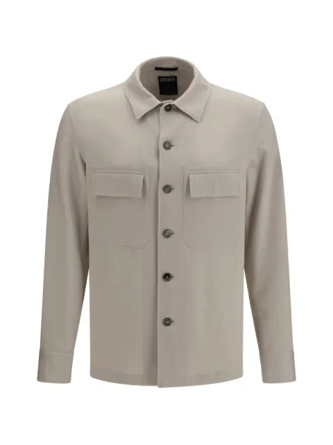 Zegna button-up cashmere overshirt