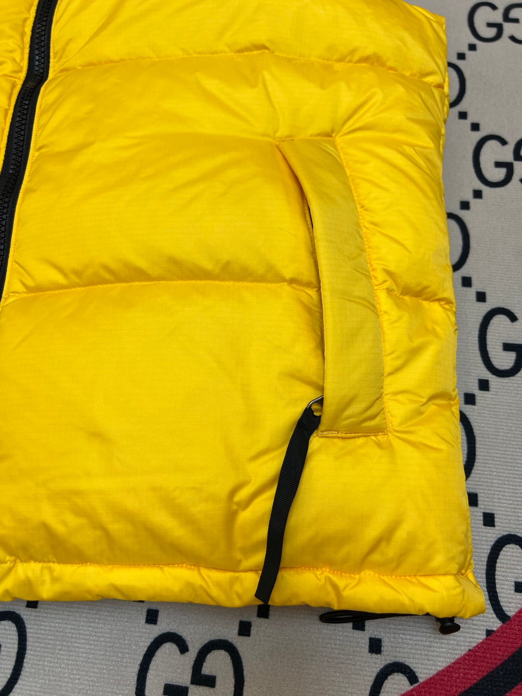 The North Face Yellow and Black Color-Block Puffer Vest