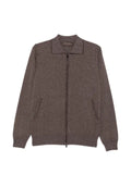 Filippo De Laurentiis herringbone-knit zip-up cardigan