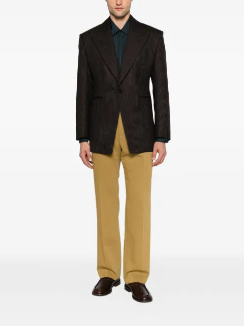 Saint Laurent pinstripe-pattern peak-lapel blazer