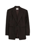 Saint Laurent pinstripe-pattern peak-lapel blazer