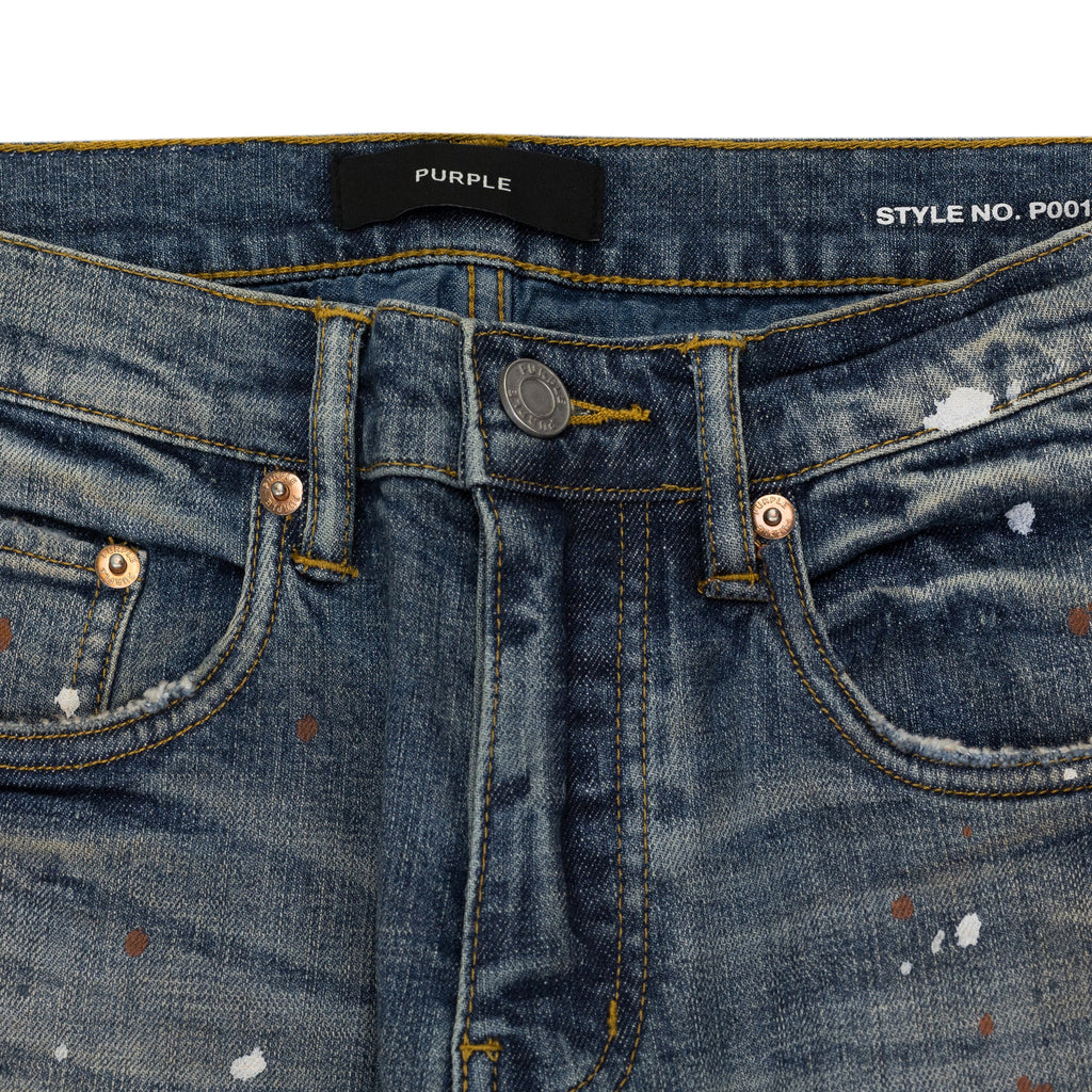 Indigo Paint Splatter P001 Jeans