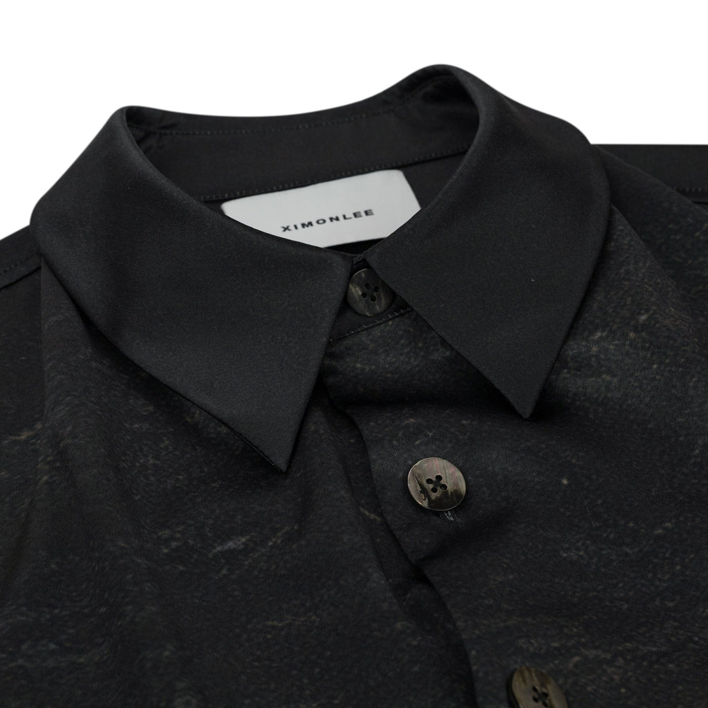 Night Shore Print Silk Shirt