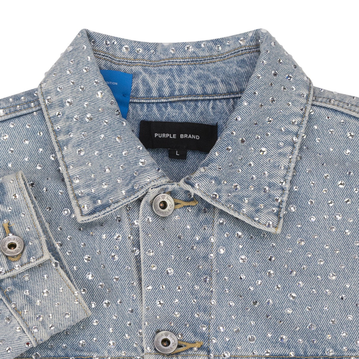 Light Indigo Crystal Galore Denim Jacket