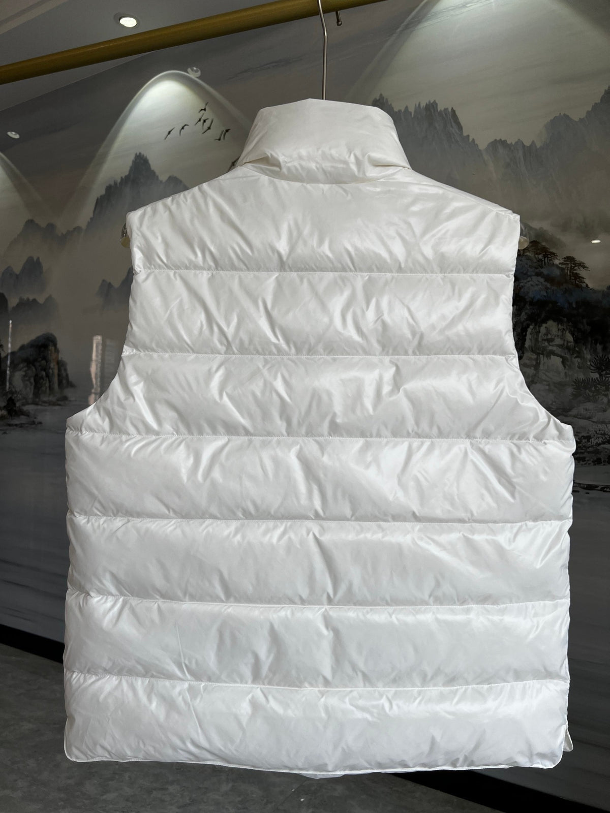 Moncler White Quilted Puffer Vest