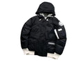 Canada Goose Black and White Hooded Puffer Jacket