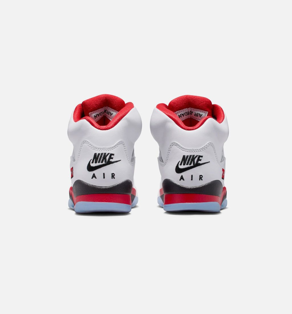 Air Jordan 5 Retro 'Fire Red' Grade School - White/Fire Red/Black