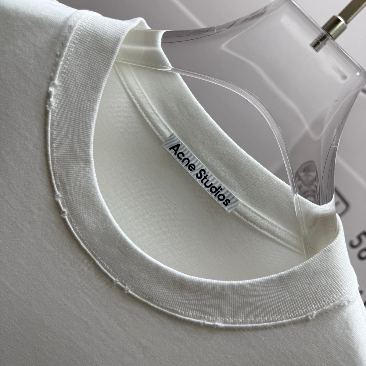 Acne Studios Small Bow‑Graphic Distressed‑Trim Crew‑Neck Short‑Sleeve T‑Shirt