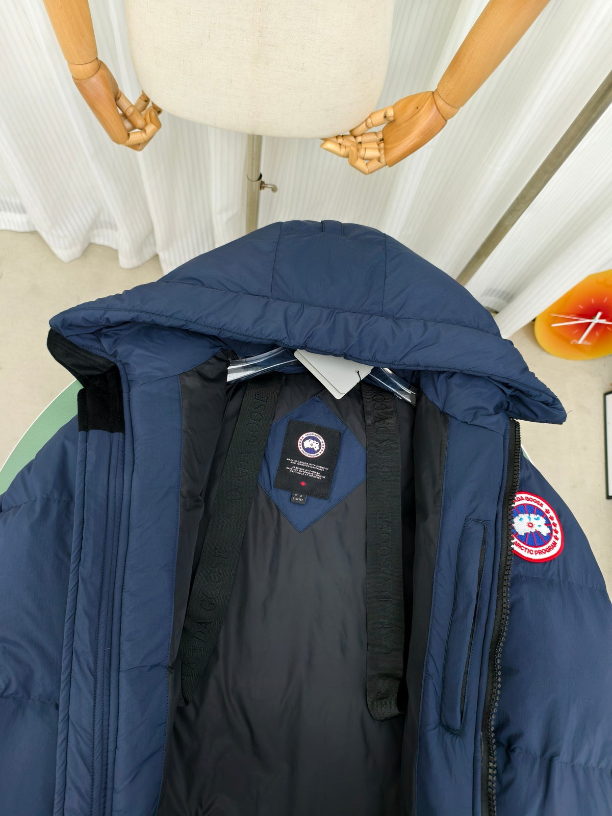 Canada Goose Navy Blue Hooded Puffer Jacket