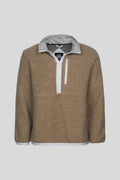 Canada Goose Tan Half-Zip Fleece Pullover with Contrast Panels
