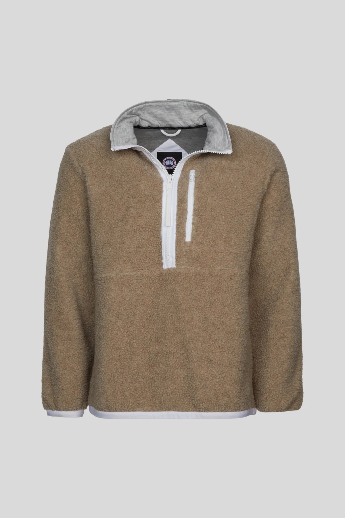 Canada Goose Tan Half-Zip Fleece Pullover with Contrast Panels