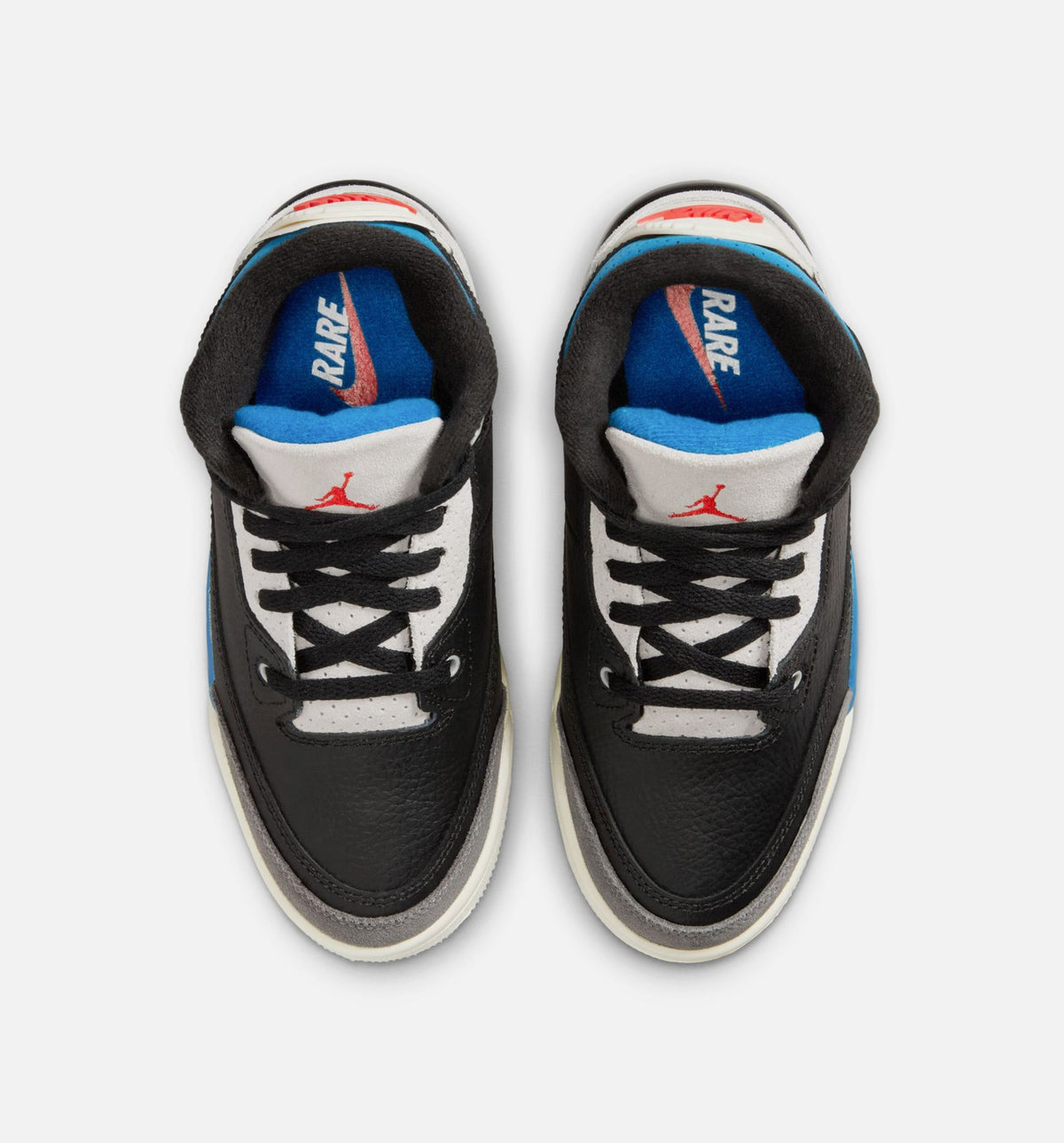 Air Jordan 3 Retro OG Rare Air Preschool Lifestyle Shoes - Black/Chile Red/Neutral Grey