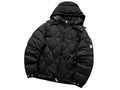 Moncler Black Geometric-Quilt Hooded Puffer Jacket