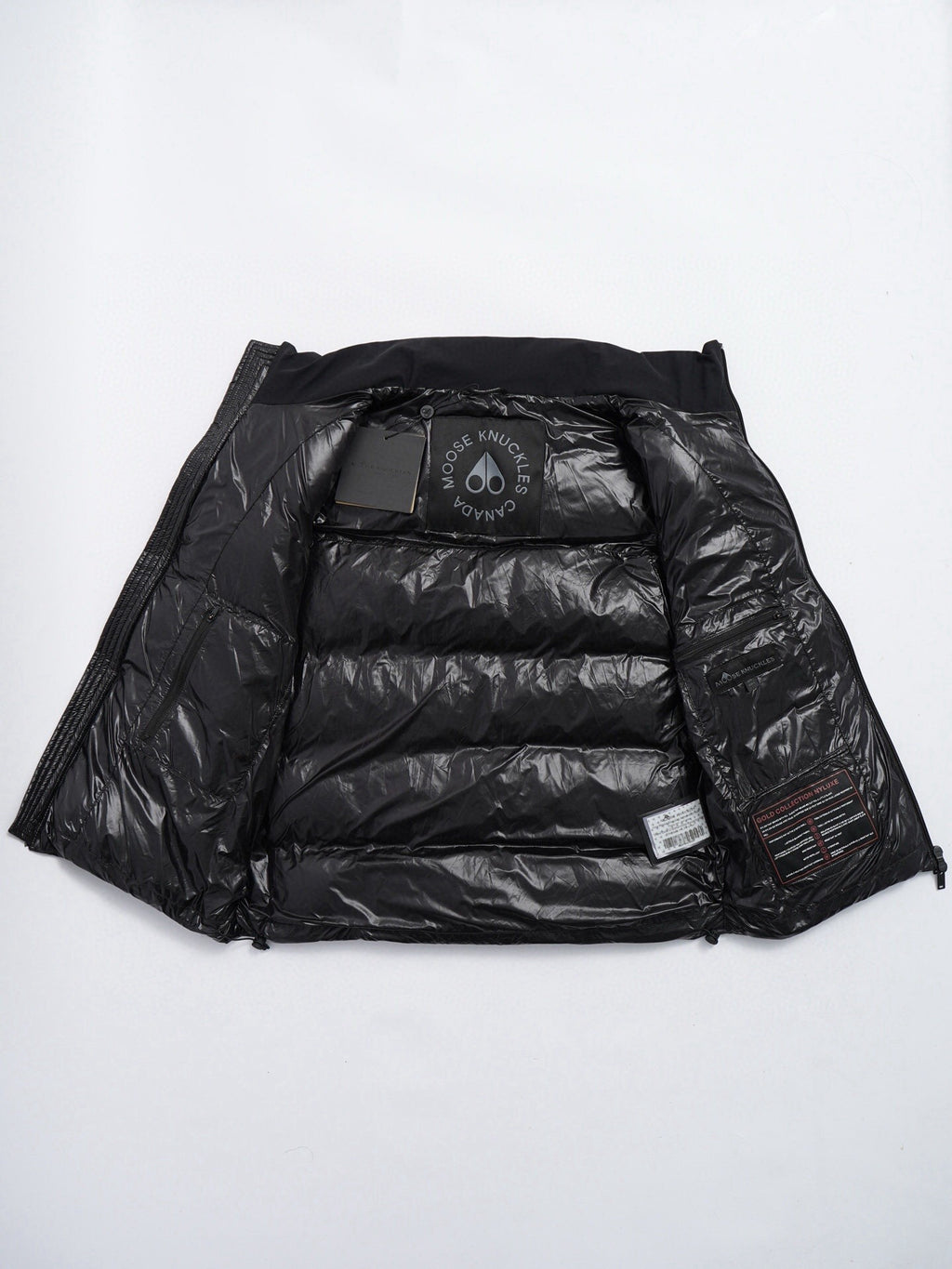 Moose Knuckles Black Mixed-Finish Quilted Puffer Vest