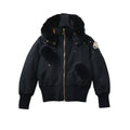 Moose Knuckles Black Hooded Bomber Jacket