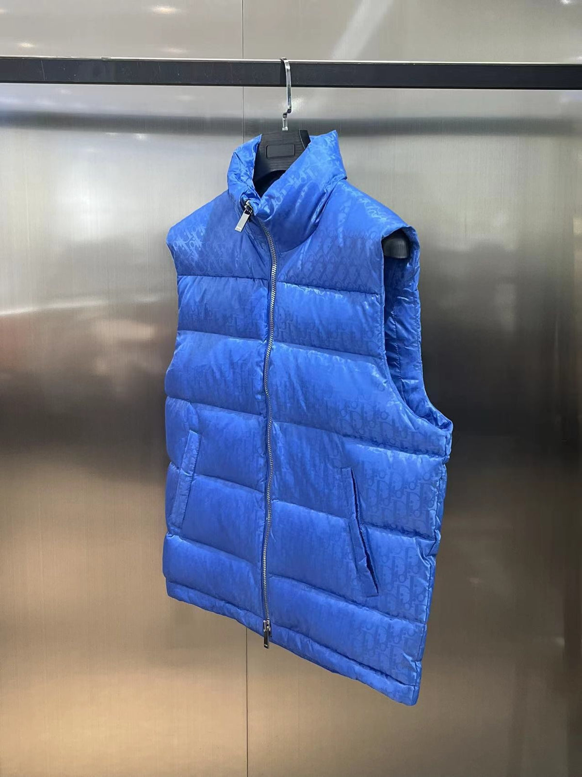 Dior Royal Blue Oblique Quilted Puffer Vest