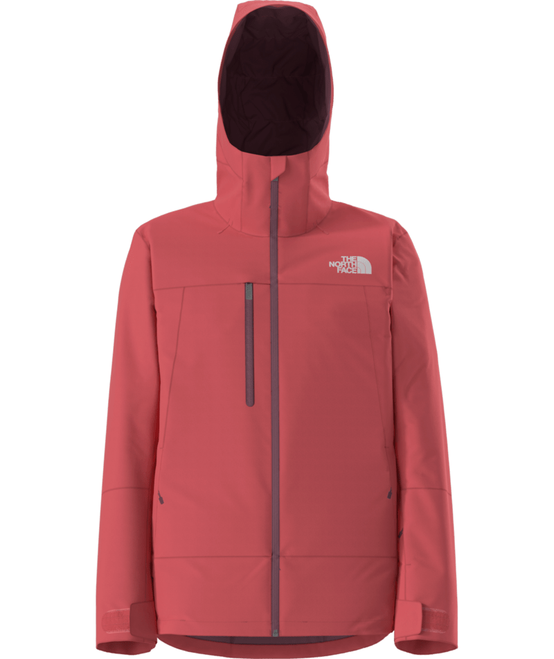 The North Face Coral Red Hooded Jacket with Zip Chest Pocket