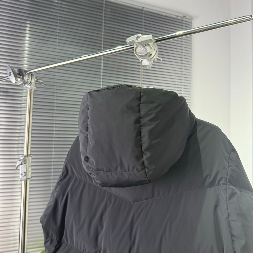 Moncler Black Hooded Chevron-Quilt Puffer Jacket
