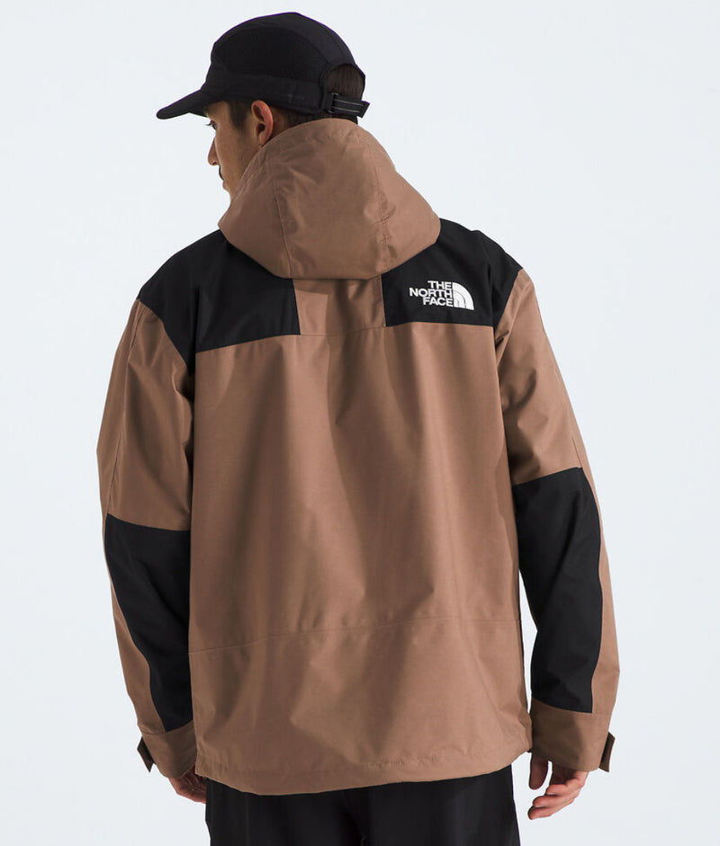 The North Face Tan and Black Color-Block Hooded Jacket