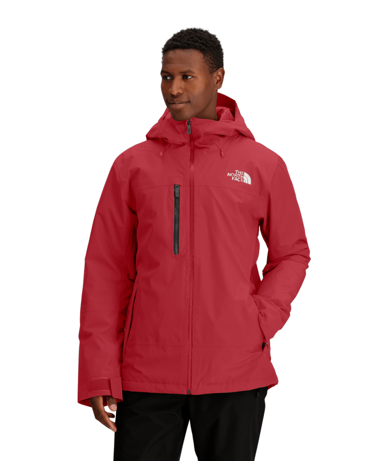 The North Face Coral Red Hooded Jacket with Zip Chest Pocket