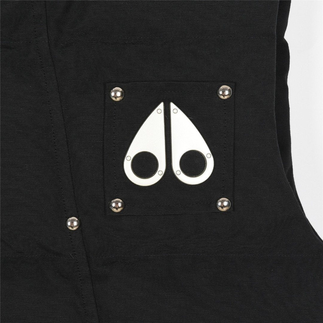 Moose Knuckles Matte Black Studded Puffer Vest