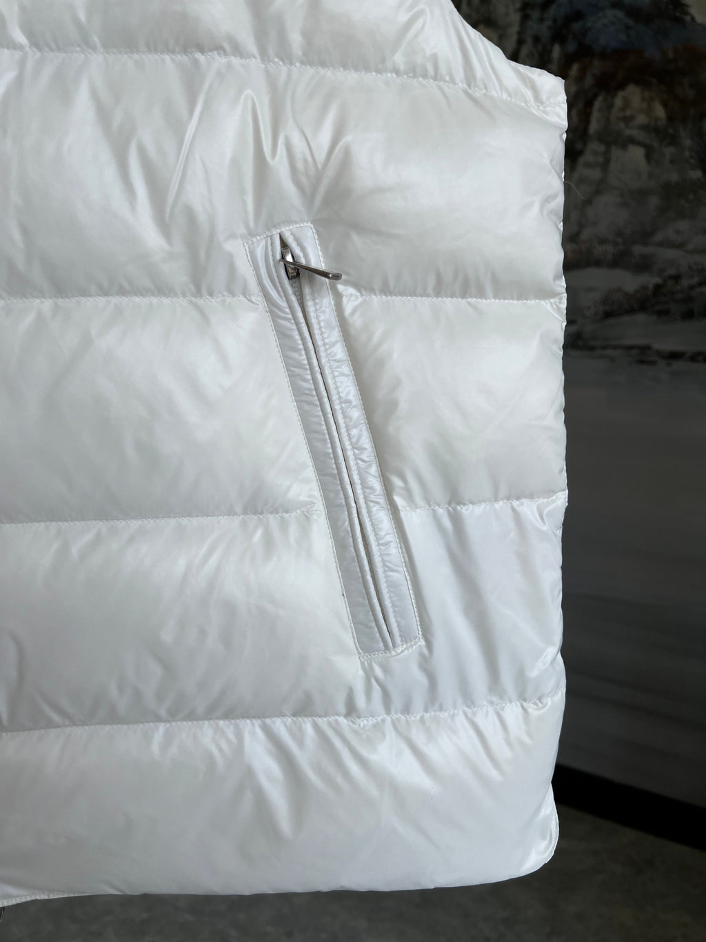 Moncler White Quilted Puffer Vest