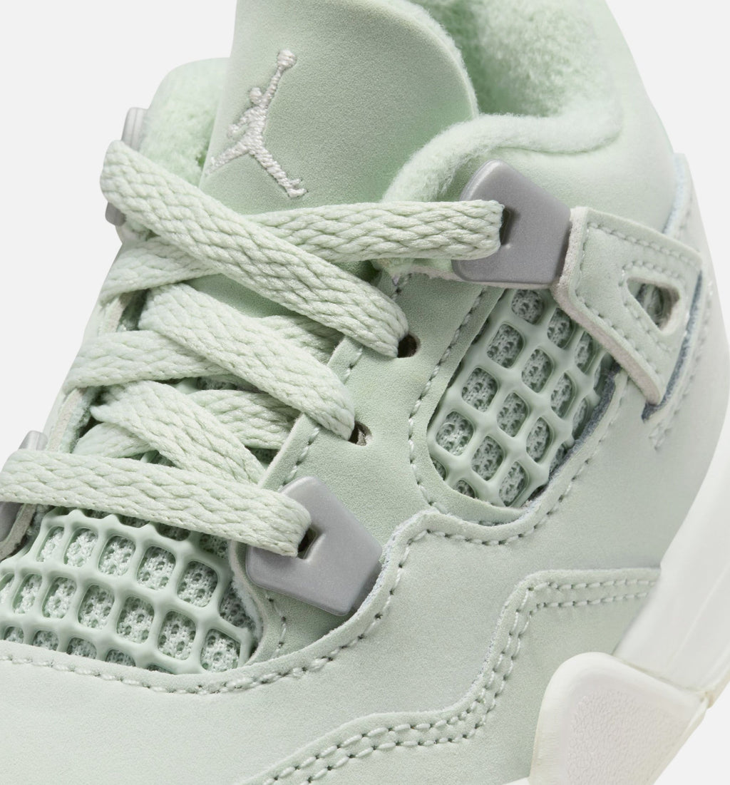Air Jordan 4 Retro "Abundance" Infant/Toddler Shoe – Seafoam/Sail/Metallic Silver