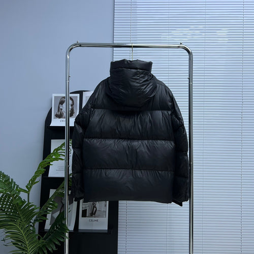 Canada Goose Black Hooded Quilted Puffer Jacket with Logo Patch
