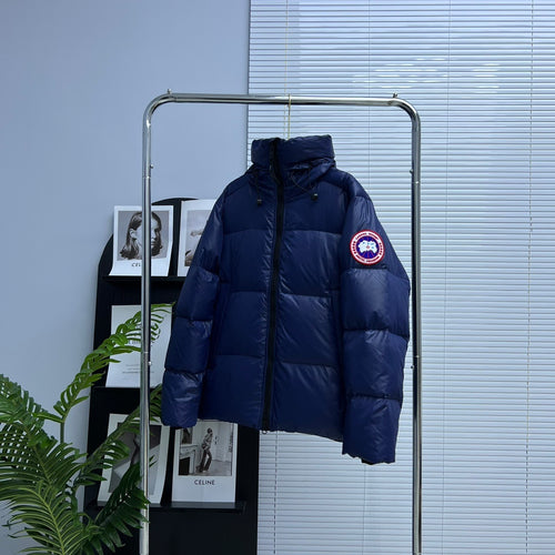Canada Goose Navy Blue Hooded Puffer Jacket