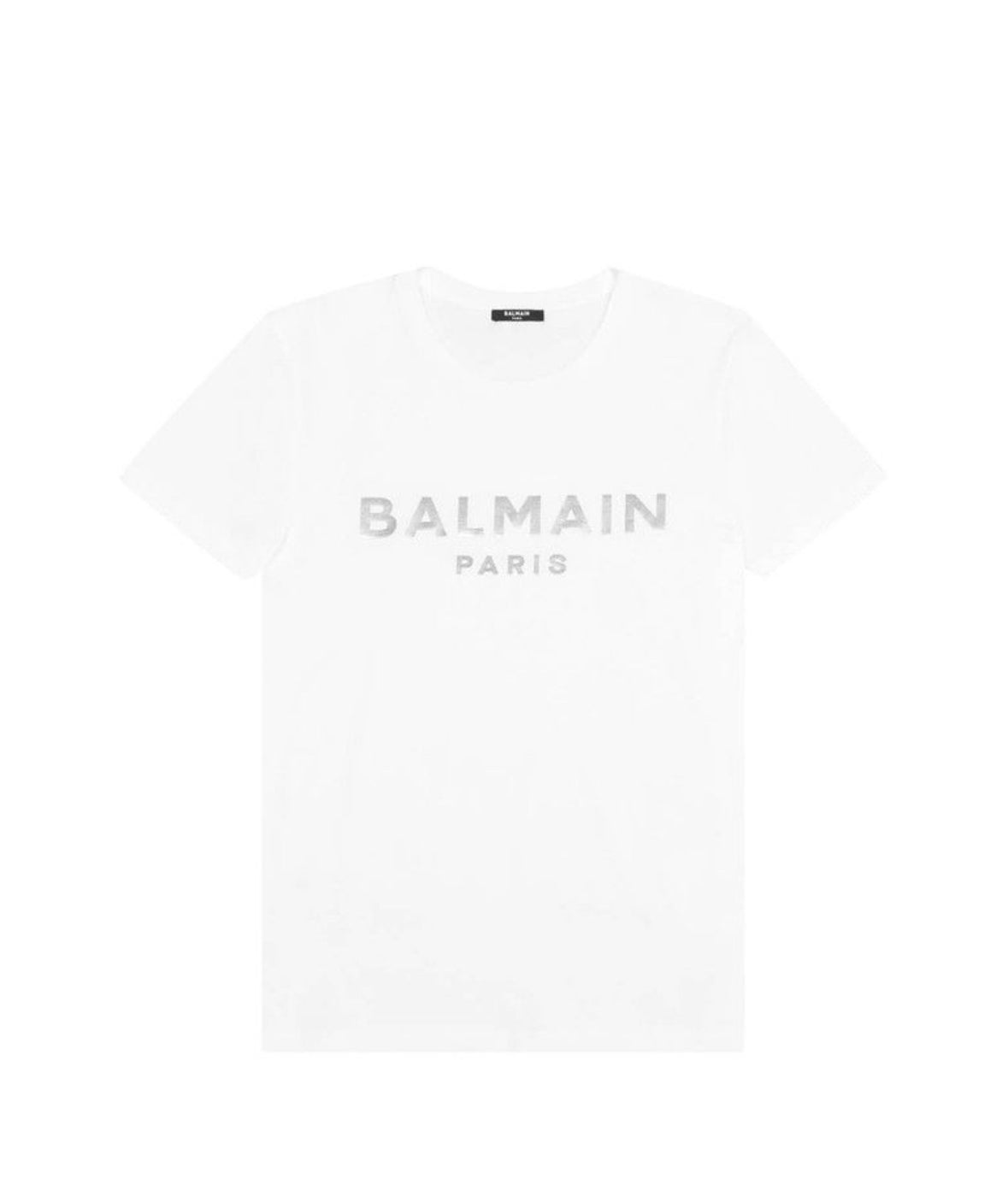 Balmain Foil T-Shirt Blanc/Argent