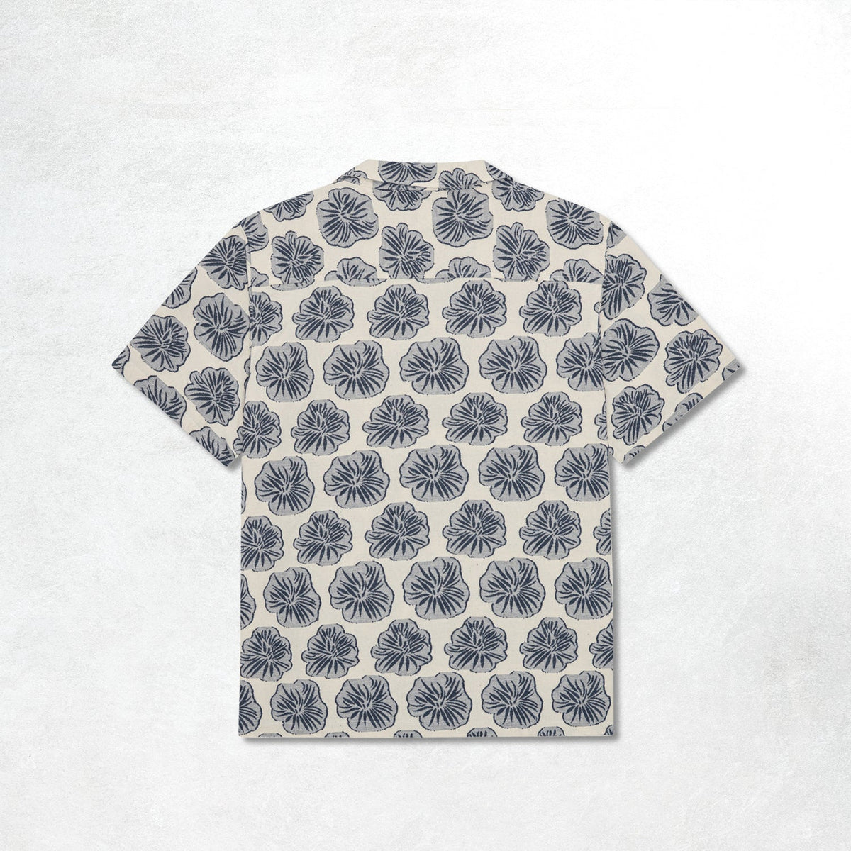 Les Deux Dahlia Jacquard Ss Shirt: Dark Denim Blue