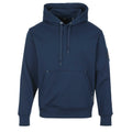Moose Knuckles Navy Blue Pullover Hoodie with Metal Sleeve Logo
