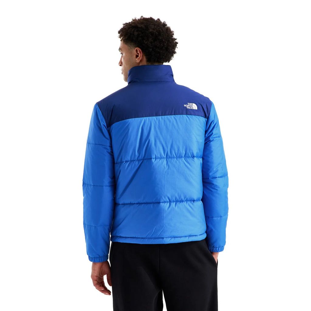 The North Face Blue and Navy Stand-Collar Quilted Puffer Jacket
