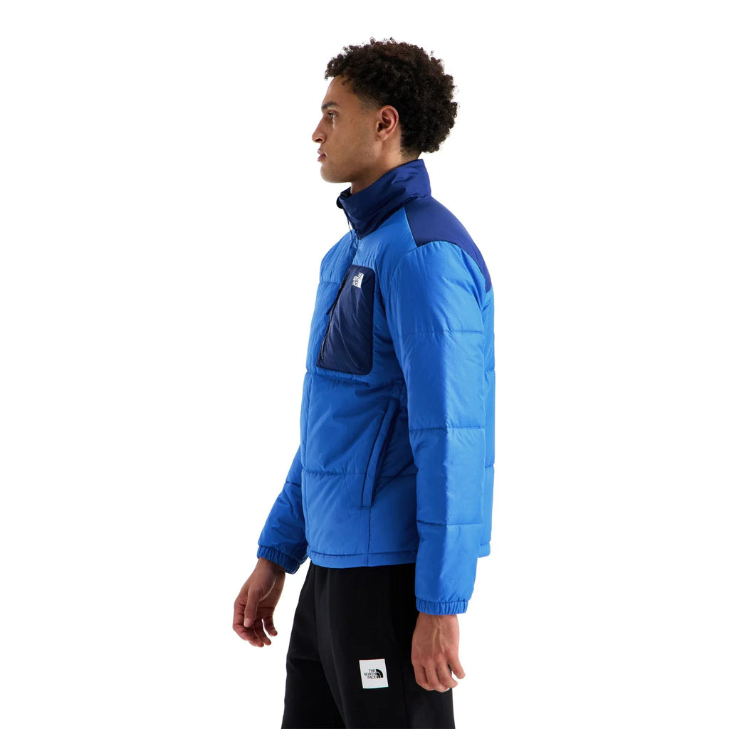 The North Face Blue and Navy Stand-Collar Quilted Puffer Jacket
