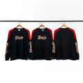 Rhude Camo Patch Logo Raglan Long Sleeve Tee Black Red