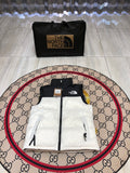The North Face White and Black Color-Block Puffer Vest