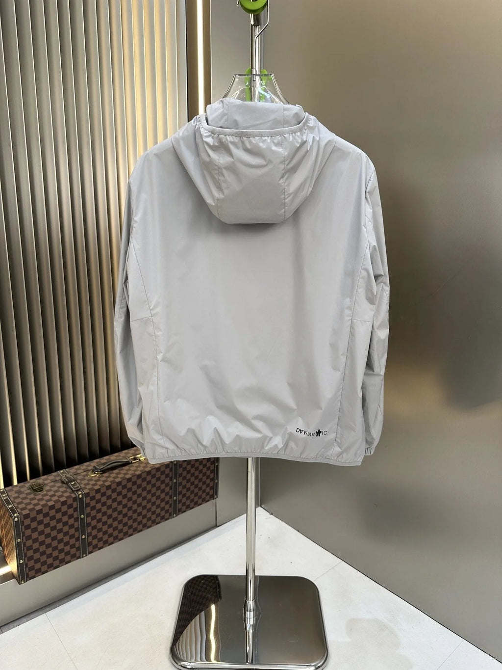 Moncler Light Gray Full-Zip Hooded Jacket