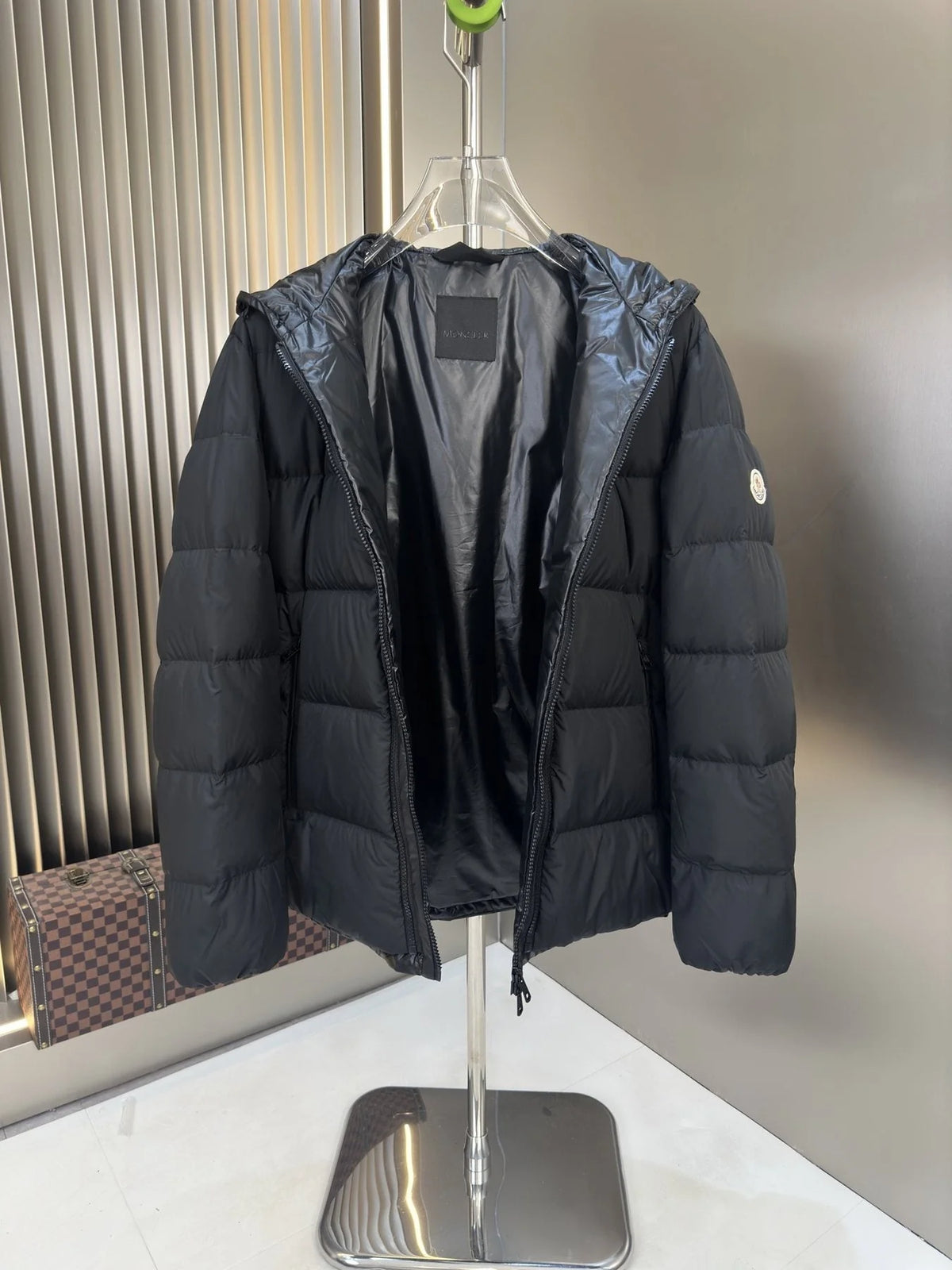 Moncler Black Round-Neck Quilted Puffer Jacket