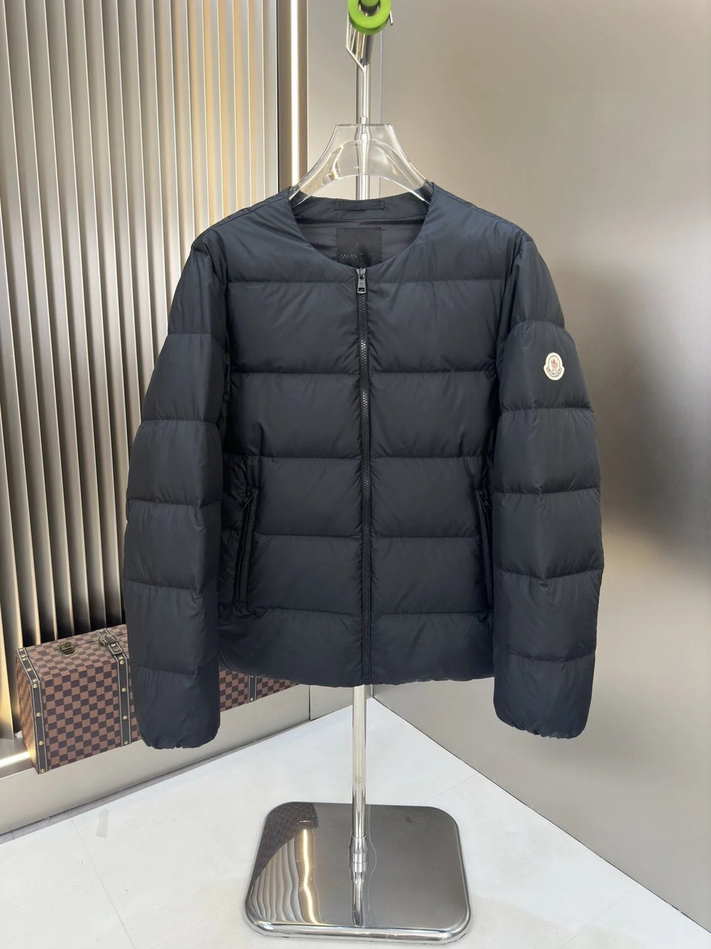 Moncler Black Round-Neck Quilted Puffer Jacket