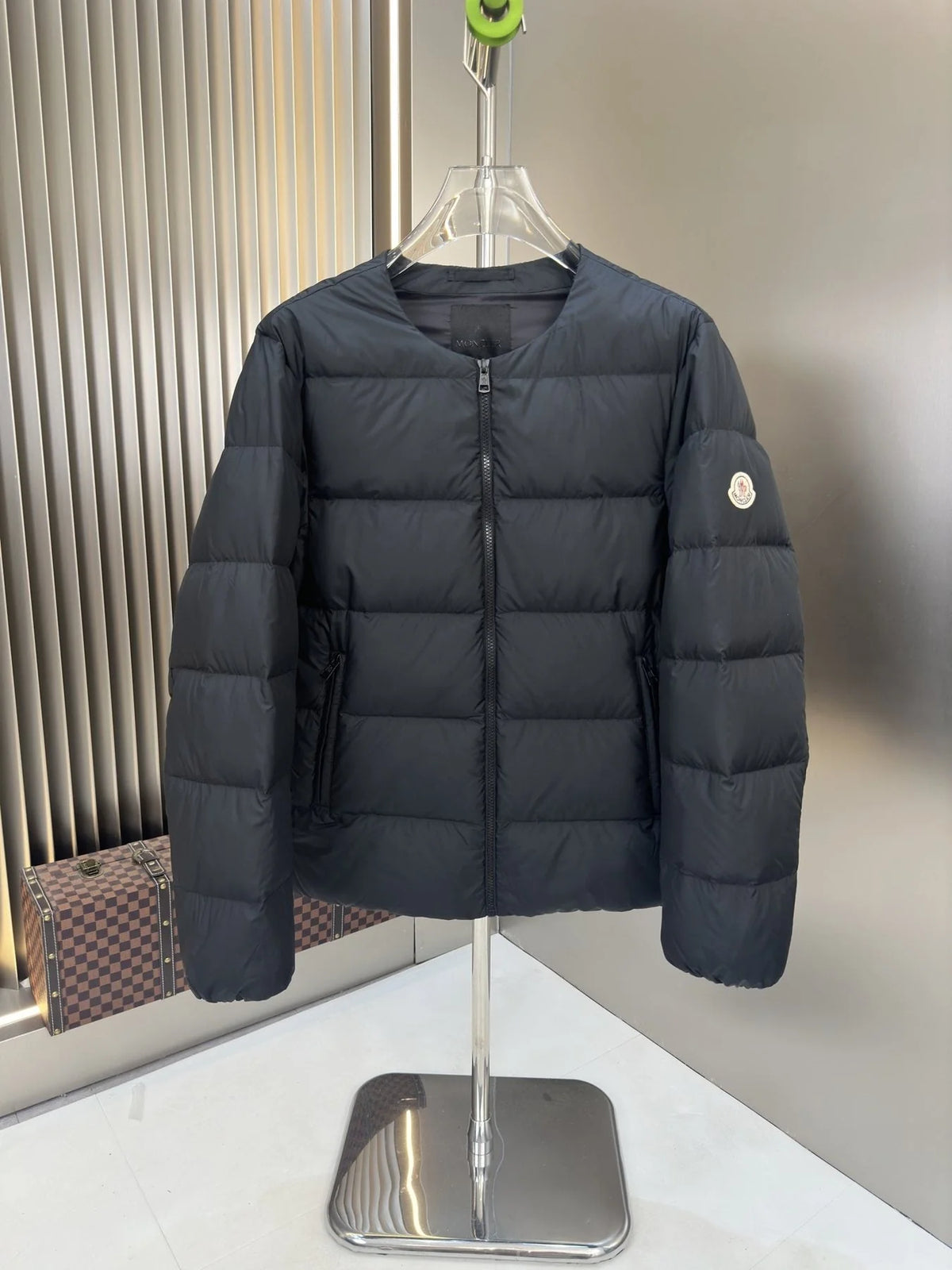 Moncler Black Round-Neck Quilted Puffer Jacket