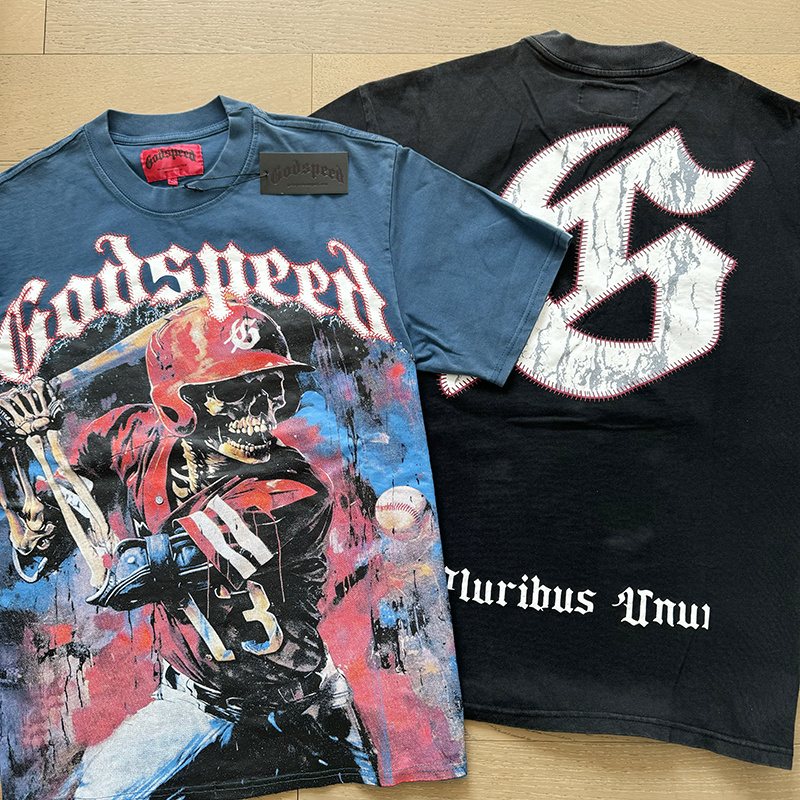 Godspeed Baseball Skull Graphic T-Shirt