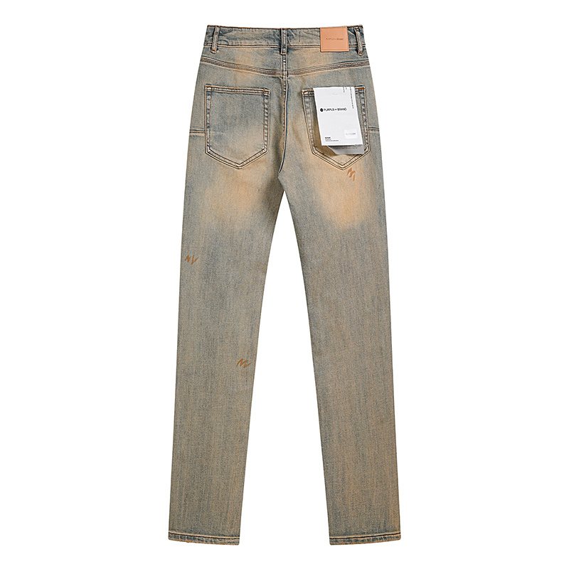 Purple Brand Light Blue Distressed Slim Tapered Jeans