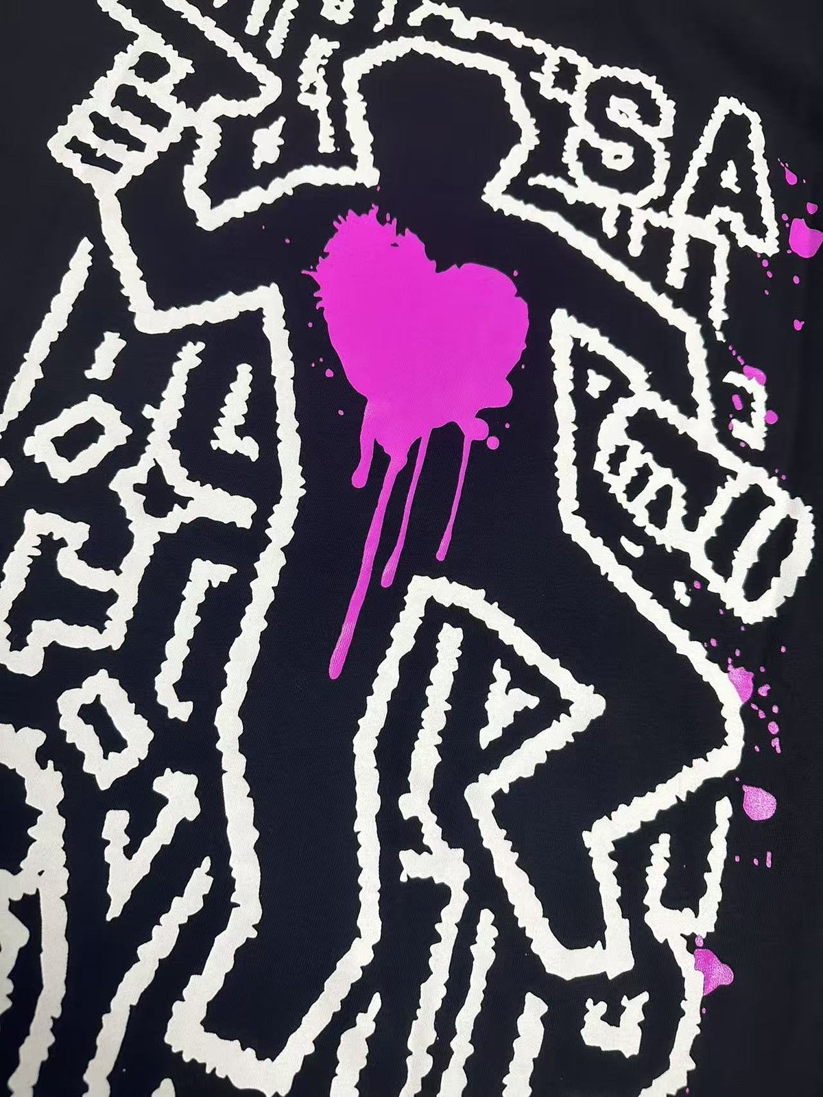THAT'S A AWFUL LOT OF COUGH SYRUP Pink Splatter Heart Graphic T-Shirt