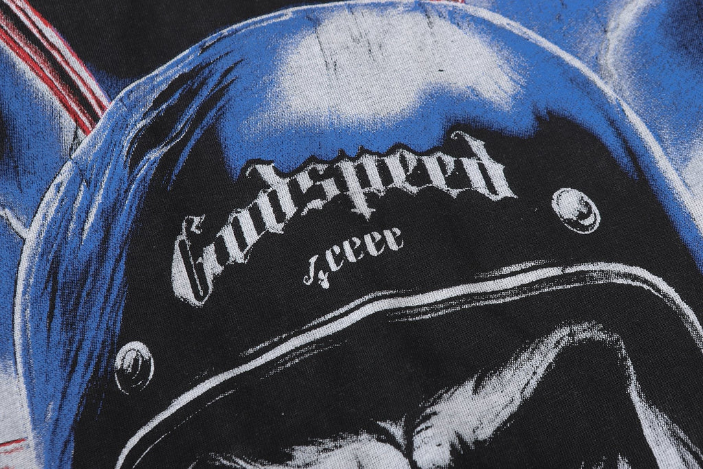 Godspeed Born to Raise Hell Distressed Graphic T-Shirt