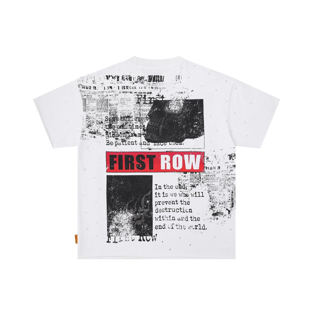 FIRST ROW Burning Flames Cropped Graphic T-Shirt